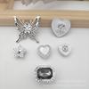 Acessórios para Tamancos Novo Estilo com Toque de Luxo, Corrente de Metal Vintage com Fivela de Sapato Cravejada de Diamantes, Decoração DIY Destacável