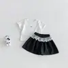 Nuevo Estilo de Verano Dianxi para Bebés y Niños Pequeños Conjunto de Dos Piezas de Shorts Delgados de Encaje con Lunares y Lazo para Bebé Niña