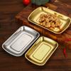 Plato para bocadillos de acero inoxidable 304 plato para pollo frito coreano plato multiusos plato para rollos de arroz cuadrado cocina hotel plato para barbacoa dorado