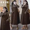 Ropa de maternidad otoño e invierno nuevo conjunto de dos piezas de peto de pana estilo coreano conjunto de base a rayas de cintura alta que cubre la barriga
