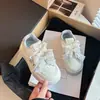 Sapatos Infantis 2026 Estilo Primavera Laço Pérola Estilo Doce Senhorita Renda Tênis Plataforma Meninas Leve Estudante Tênis Esportivo