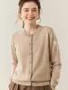 Novo Suéter de Caxemira para Bebê Outono e Inverno para Mulheres, Cardigã Espesso com Gola Redonda, Camada Base Tricotada, Suéter Quente para Mulheres