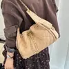 Bolso nuevo de un solo hombro para debajo del brazo con patrón de diamantes, textura retro de gamuza 2026, tote de uso diario para otoño e invierno, exquisito estilo coreano para mujer