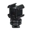 Tornillo de doble capa de 1/4 un arrastre tres base de zapata fría luz de relleno micrófono monitor soporte de zapata fría multifunción
