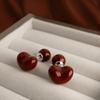 Vintage Angla rojo amor unos aretes multiusos de alto sentido moda femenina Joker aretes aretes dulces