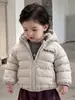 Chamarra de plumón con capucha de invierno para niños, abrigo de plumón 90% con estampado de letras de invierno, prenda superior elegante y cálida para niños, ropa infantil coreana