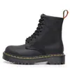 Botas de Trabalho Aibi Denggao 1460 para Mulheres, Botas Curtas Verde Couro Crazy Horse de Primeira Camada, Botas Unissex de Couro Genuíno, Sapatos de Motocicleta com Bico Redondo