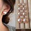 Más fáciles para combinar el mismo estilo de Match Blogger Pendientes de Perlas Rosadas Shijia Redondos Aguja de Plata Esterlina S925 Pendientes Clips para Orejas Estilo Ins para Mujer