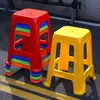 Taburete de Plástico Elevado y Espeso para Fiesta 55cm de Altura al Sentarse Taburete de Exposición Fábrica Durable Caucho Maduro Taburete Cuadrado Se Puede Grabar con Láser