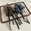 Pinza para el pelo de malla multicapa de moda estilo coreano con estampado de leopardo, lazo elegante y cinta, accesorio para el pelo tipo pinza banana para coleta alta para mujeres
