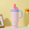 Taza de Hielo Gigante con Popote, Termo para Coche de Gran Capacidad de Acero Inoxidable 316, Taza de Agua Personalizada con un Toque de Lujo Ligero y de Alta Gama