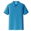 Macacão de Seda Gelada de Verão Camiseta de Manga Curta Camisa Polo Masculina Impressão Personalizada Logo Bordado Camiseta de Grupo Lapela