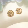 Pendientes de Hija del Mar Famosos en Internet, con Microincrustaciones de Diamantes, Diseño de Disco de Nicho, Pendientes Elegantes de Gama Alta para Mujer, Venta al por Mayor