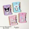 Cuaderno de Colorear de Dibujos Animados con Espiral, con Personajes de Sanrio como Hello Kitty, My Melody y Pequeño Oso, con Páginas Divisorias, Cuaderno Pequeño Portátil