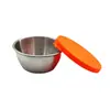 Caja de Salsa de Acero Inoxidable 304 de 50ml Contenedor de Condimentos Ketchup para Ensalada con Tapa de Silicona Caja de Salsa Portátil para Bento