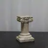 Adorno de columna romana de mármol vintage estilo francés en estilo wabi-sabi, sujetalibros de relieve de piedra natural para decoración de estudio y sala de estar