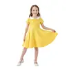 Vestido de Color Sólido con Cuello de Muñeca para Niños de Fuente de Fábrica, Lindo Vestido Estilo Academia para Niñas, Ropa Infantil Vestido de Princesa