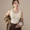 Camiseta Térmica de Cashmere e Seda para Mulheres com Bojo para Outono e Inverno Espessada Sem Costura Tudo-em-Um Base para Mulheres