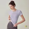 Ropa de Yoga Tops Deportivos Camiseta de Manga Media para Mujer Verano Correr Ropa de Secado Rápido Ropa de Fitness Tops Ajustados de Manga Corta para Yoga