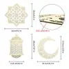 Artesanías de Madera Transfronterizas Linternas Decorativas Festivas Más Vendidas Adornos Colgantes de Estrella y Luna Decoraciones DIY Colgantes de Rodajas de Madera