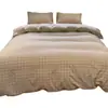 Conjunto de cama de quatro peças em algodão lavado, modelo novo 2026, lençóis para cama de dormitório, lençol com elástico, capa de edredom conjunto de três peças 4