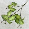 Nova planta verde artificial 3 garfos rabanete verde pequeno estilo nórdico decoração sala de estar casa armário de TV rabanete verde folhas falsas