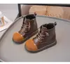 Sapatos infantis patchwork retrô estilo coreano botas Martin infantis meninas 2024 outono e inverno novas meninas bebê botas curtas botas de meninos