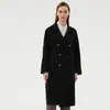 Abrigo de Lana Doble Cara para Mujer, de Longitud Media, Nuevo Estilo Invierno 2026, Cruzado, Por Encima de la Rodilla, Abrigo de Lana Holgado