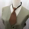 MIMI Mini Corbata Súper Corta Pequeña para Mujer Negro Puro Marrón Café Verde Oscuro Rojo Café Mate Sin Golpear Accesorios Estudiantiles