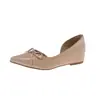 Sapatos femininos de salto embutido super bonitos, boca rasa na cor nude, bico fino, corte lateral, estilo Mary Jane, sandálias com laço, novidade de verão