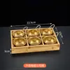 Creativo Plato de Nueve Compartimentos para Restaurantes Comerciales de Hot Pot, Restaurantes de Barbacoa, Bandejas de Carne y Verduras, Bandejas de Madera de Bambú, Platos Divididos