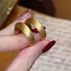 Tienda de Joyería Anillo Sencillo Dorado Cepillado Mismo Estilo para Mujer, Anillo Vintage de Lujo Ligero para Dedo Índice Simple, Regalo para Novia