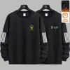 Nova Camiseta de Manga Longa com Gola Redonda Outono/Inverno 2025, Moletom Espesso Versátil da Moda com Forro de Lã, Camiseta Básica de Moda Masculina