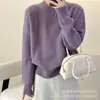 2025 Novo Suéter de Cor Pura Caxemira Elegante Quente Tricô Camisa Básica para Usar por Baixo e por Cima Estilo Preguiçoso Top