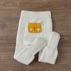 Leggings de invierno para bebé, con forro polar grueso y cálido, pantimedias para niños, dibujos animados, cintura grande para trasero, pantalones de una pieza