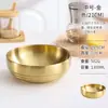 Bol de acero inoxidable de doble capa estilo coreano para fideos fríos dorado Corea del Sur aislado térmicamente para fideos de arroz mezclados bol grande para sopa tazón de ensalada red social al por mayor