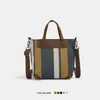 Bolso de Lona Versátil de Gran Capacidad Transfronterizo con Rayas Francesas y Bloques de Color, Bolso de Hombro Artístico Estilo Estudiante