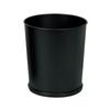Cubo de Basura para Habitación de Hotel de Cuero PU Negro y Rojo Estilo Sureño, Papelera Redonda Ovalada Cónica para Habitación Doméstica