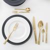 Cuchillo para carne, tenedor y cuchara de acero inoxidable 304 cepillado dorado mate, cuchara para café, cuchara para bebidas, tenedor para fruta, postre