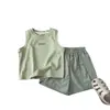 Conjunto de Dos Piezas de Verano Nuevo para Bebé 2026, Ropa de Verano para Niños y Niñas, Conjunto de Dos Piezas de Chaleco y Shorts, Moderno