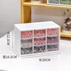 Organizador de Vidrio Transparente para Perlas de Escritorio Estilo Cajón de Nueve Compartimentos, Apilable y Dividido, Caja de Almacenamiento de Perlas para Accesorios de Joyería DIY