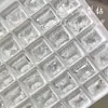 Cristal 10*8 Açúcar de Pedra Flor de Gelo Corte de Unha Diamante Retangular Ângulo Reto Diamante Rachadura de Gelo Cubo de Açúcar Transparente Base Pontiaguda Diamante de Formato Especial Joia