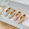 Sapatos Femininos Novo Estilo Primavera e Outono 2026 Sapatos Infantis de Couro Princesa Sapatos de Cristal para Meninas Sapatos de Dança Estilosos para Crianças Maiores