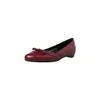 Sapatos femininos de bico raso com laço branco estilo fada, novos, de pele de cordeiro plissada, salto grosso baixo, sapatos femininos doces