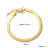 Pulsera Popular Transfronteriza de Acero Inoxidable, Estilo Ins Cadena Gruesa Metálica Europea y Americana Pulsera Chapada en Oro de 18K Joyería, Venta Directa del Fabricante