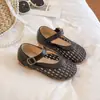 Zapatos de Cuero Trenzado para Niñas 2026 Verano Nuevos Zapatos de Abuela Infantiles Calados Casuales Suela Suave Cómodos Sandalias de Punta Cerrada