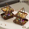 Bandeja de fruta de madera maciza para uso doméstico, estante de almacenamiento para mesa de centro de sala de estar, bandeja expositora de bocadillos y dulces, bandeja de almacenamiento de cesta de frutas para escritorio