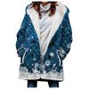 Abrigo trench de mujer nuevo de 2023 de venta caliente transfronteriza invierno engrosado estilo europeo y americano patrón navideño abrigo con capucha lote