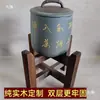 Soporte para Flores con Iluminación de Fibra Óptica, Estante de Madera Maciza Hecho a Mano, Soporte para Botellas de Vino, Soporte para Macetas, Base a Prueba de Humedad de Mortero de Piedra Pequeño, Base de Madera para Tanque de Agua Ins