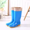 Zapatos de Lluvia Morados de Caña Alta para Mujer de Primavera y Otoño Zapatos Largos de Goma Botas de Agua para Limpieza Zapatos de Agua Botas de Agua para Inodoro Zapatos para Trabajadores de Saneamiento Botas de Trabajo